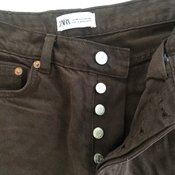 Brown Zara Pants With Fun Button Closure - Picture 4 of 4